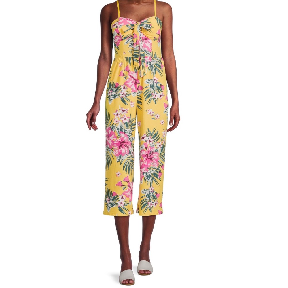 Juniors Strapless Tie Front Jumpsuit